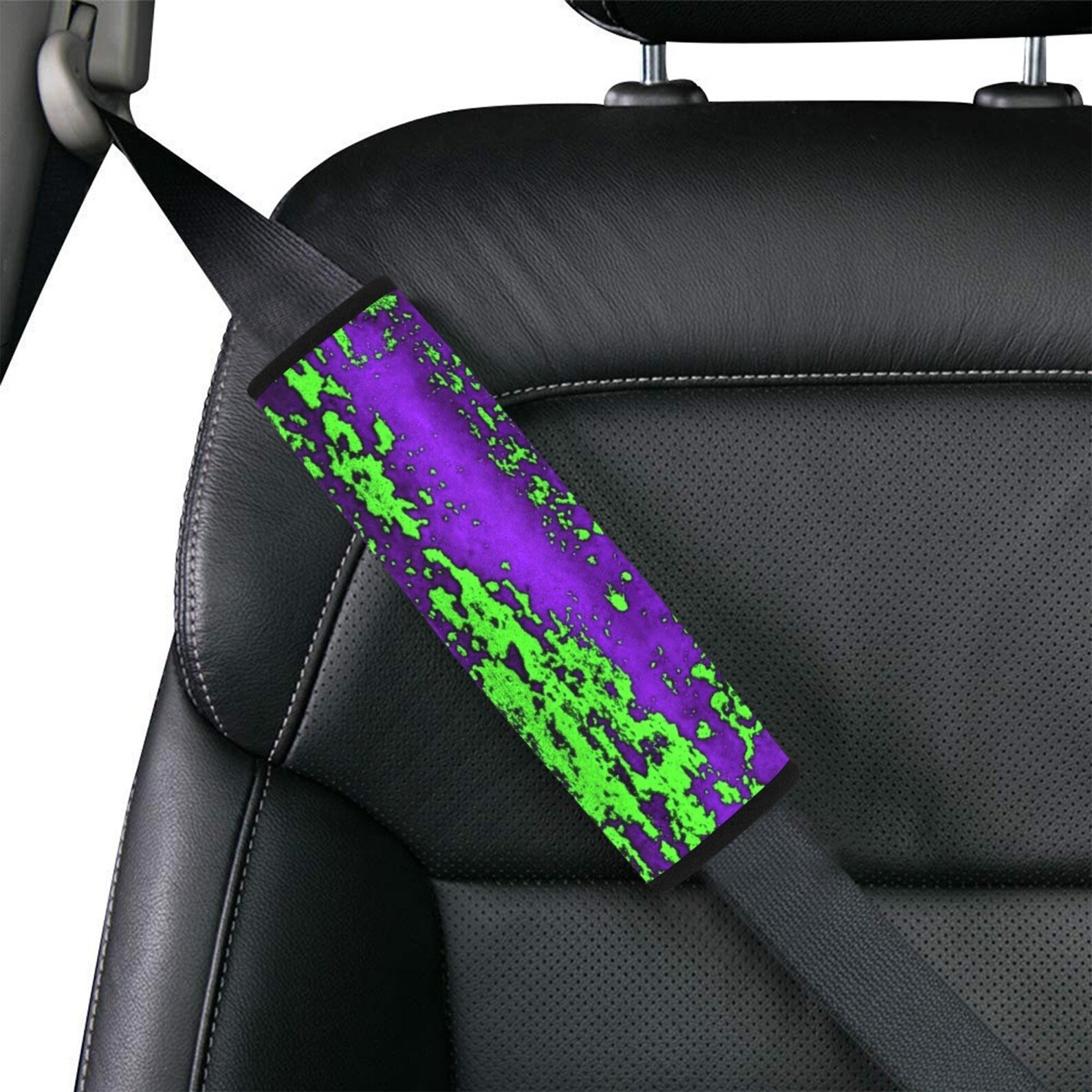 Neon Green Splash Car Seat Belt Cover Colorful Car Decor Etsy
