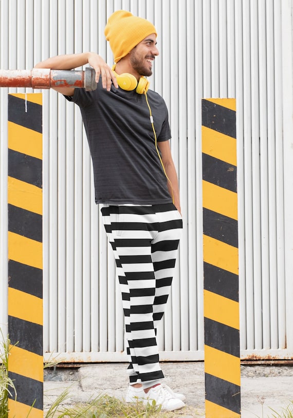 Prison Stripes Men's Slim Fit Joggers, Prisoner Costume Pants -  Canada