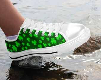 Canvas High Top Sneaker Casual Skate Shoe Mens Womens St Patricks Day Shamrock Clover Chessboard Canvas High Top Sneaker Casual Skate Shoe Mens Womens St Patricks Day Shamrock Clover Chessboard