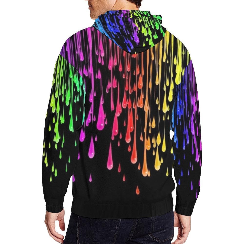 Rainbow Drip Zip-up Hoodie | Etsy