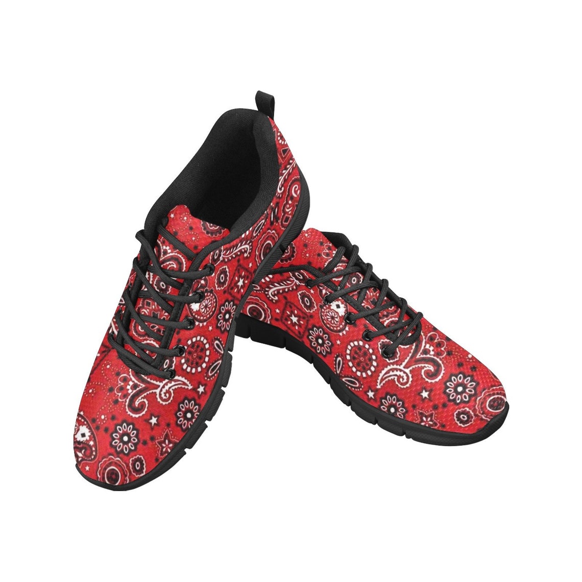 Red Bandanna Women's Breathable Sneakers Crimson Bandana - Etsy