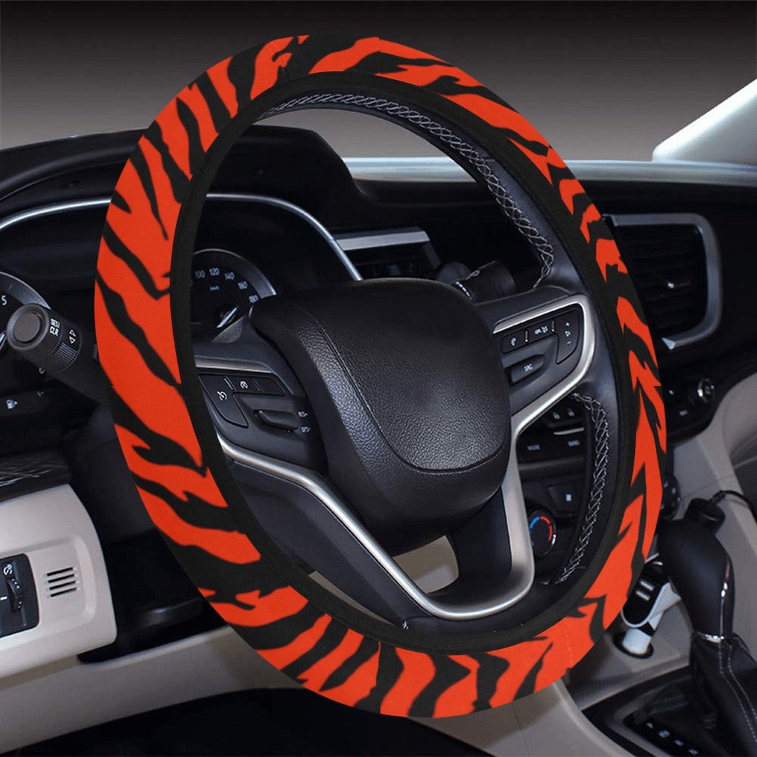 Bengal Tiger Stripe Steering Wheel Cover With Elastic Edge, Sports Fan