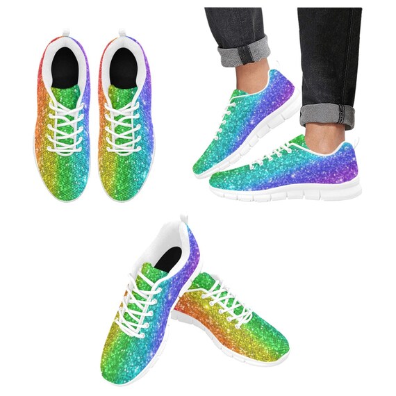 rainbow glitter trainers
