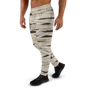 Mummy Wrap Slim Fit Men's Joggers, Bandages Jogging Pants, Mummified Sweats, Halloween Costume, Egyptian Pants image 6
