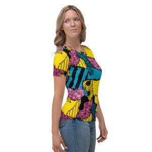 Sally Stitches Women's T-shirt, Patchwork Short Sleeve Shirt image 4