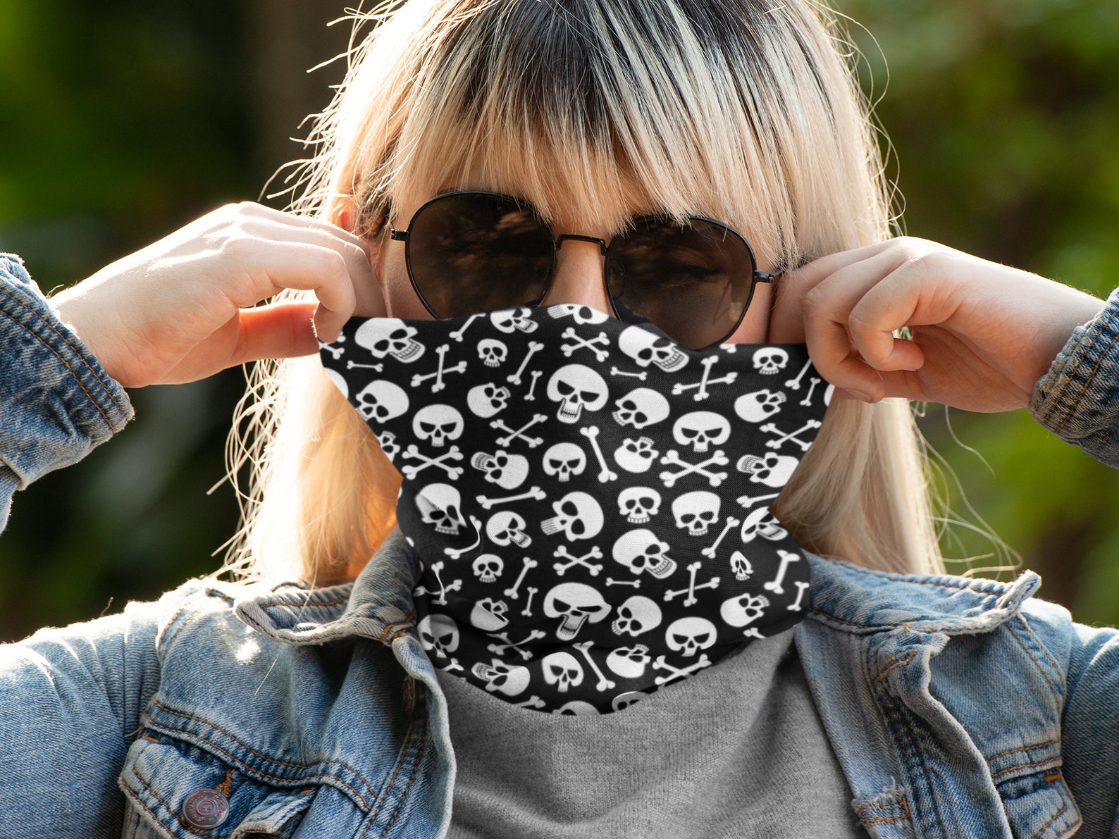 Skulls & Crossbones Neck Gaiter Skull and Bones Face Mask Etsy