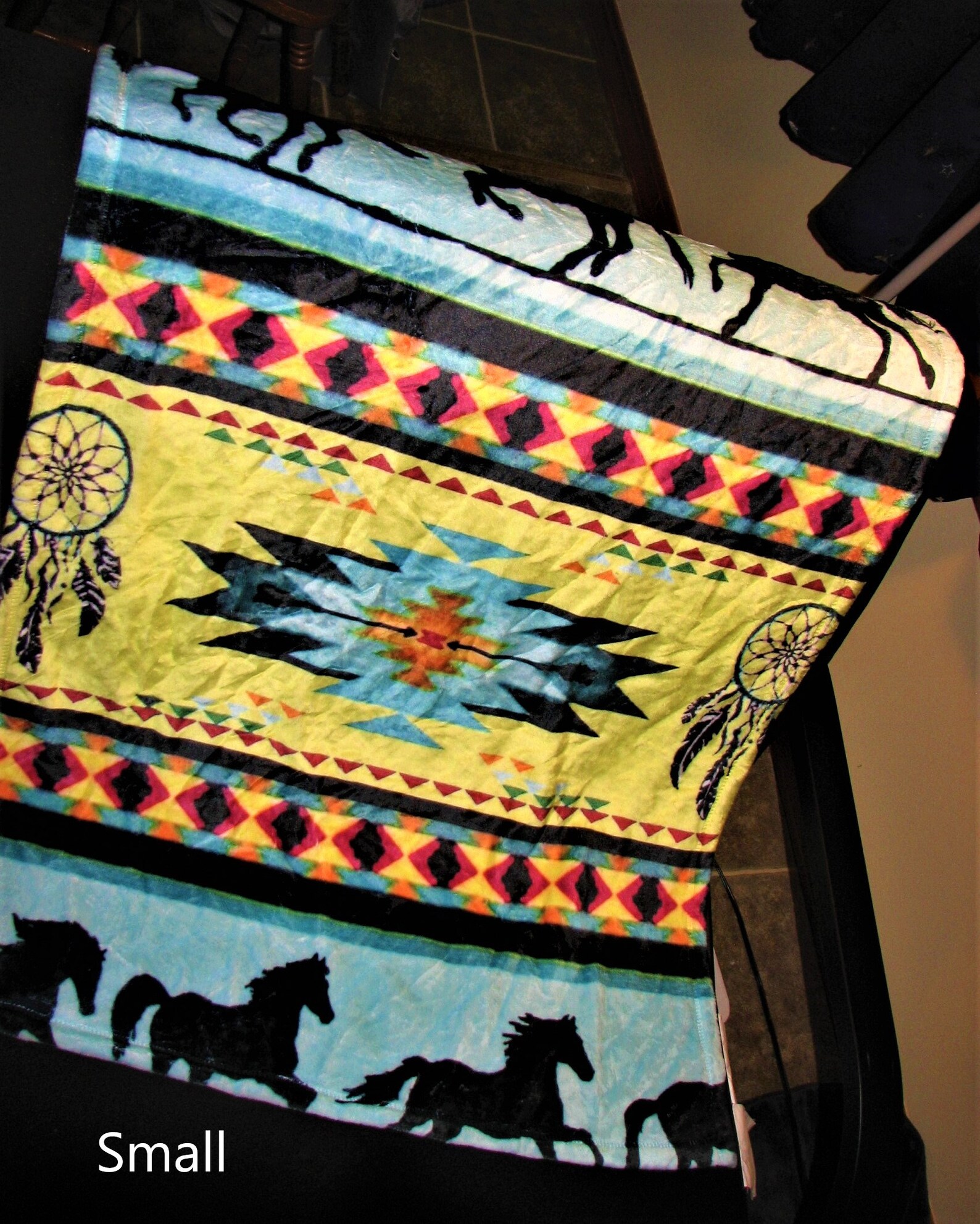 Running Horses Fleece Blanket Southwestern Style Blanket Etsy