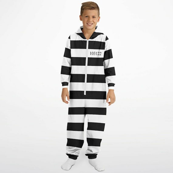 Prison Stripes Costume Kid's Jumpsuit Vintage Prisoner - Etsy