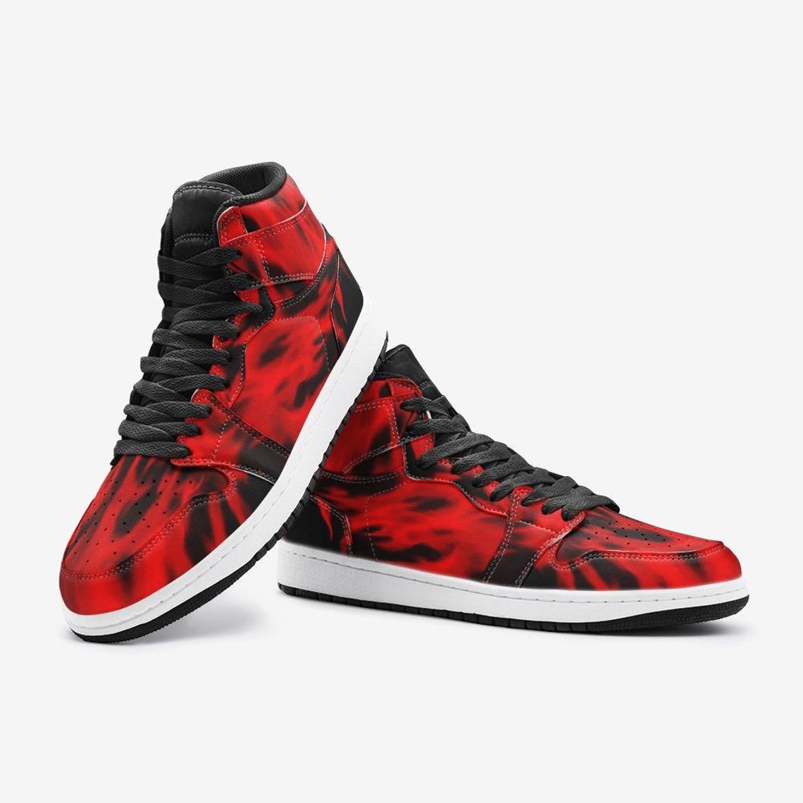 Red Flames Unisex Sneaker Crimson Fire Lightweight Shoes Non Etsy