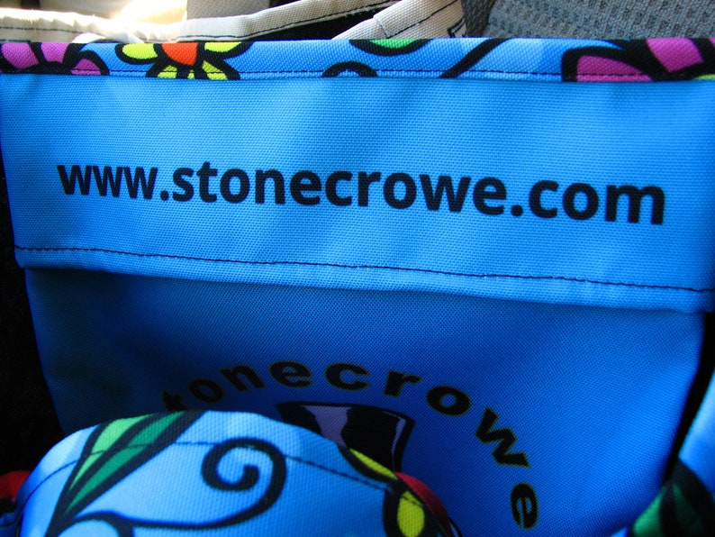 Colorful Big Tote Bag Flowers and Vines Beach Bag