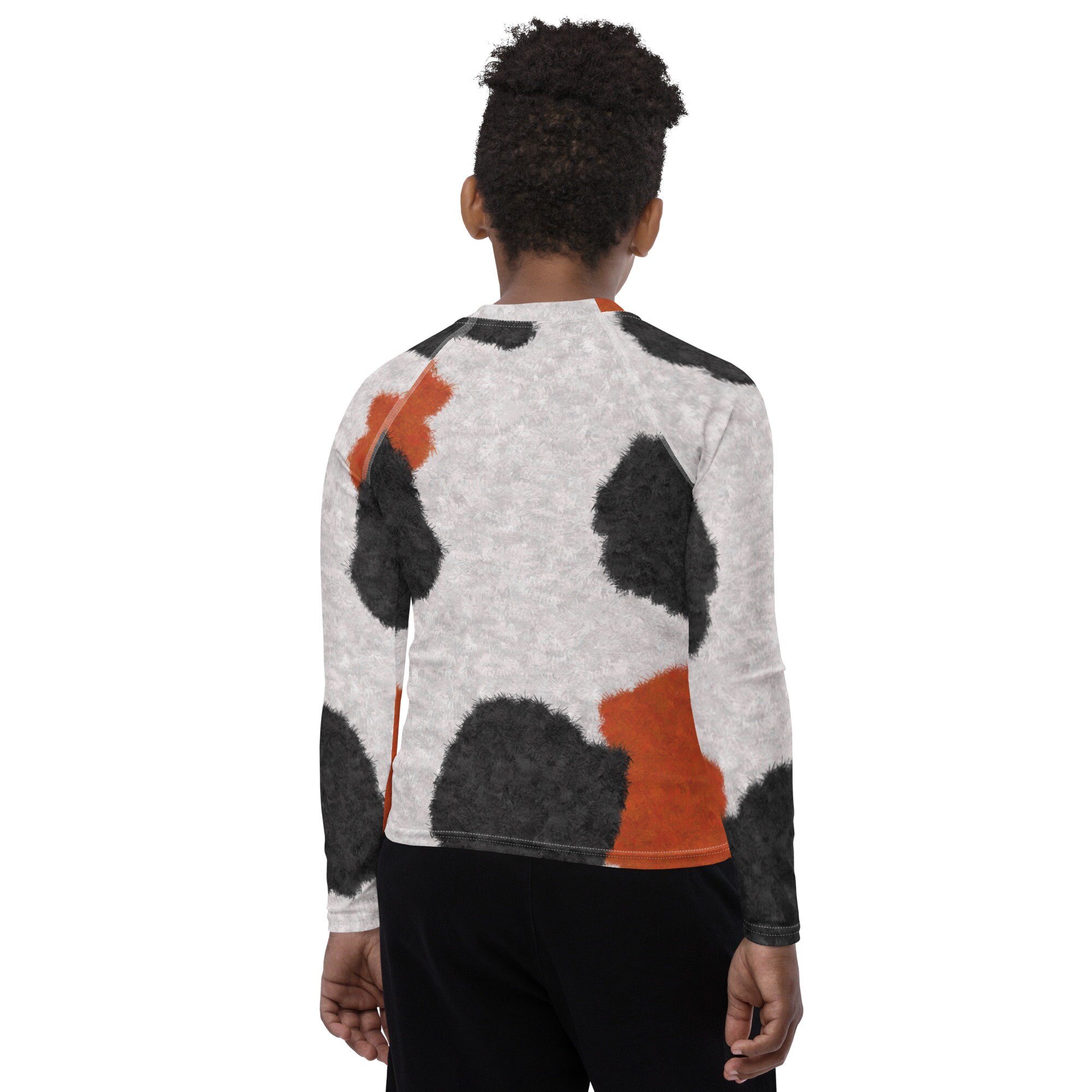 Cat Rash Guard Calico Cat Fur Pattern Youth Rash Guard, Kitty Print Children's Long ...