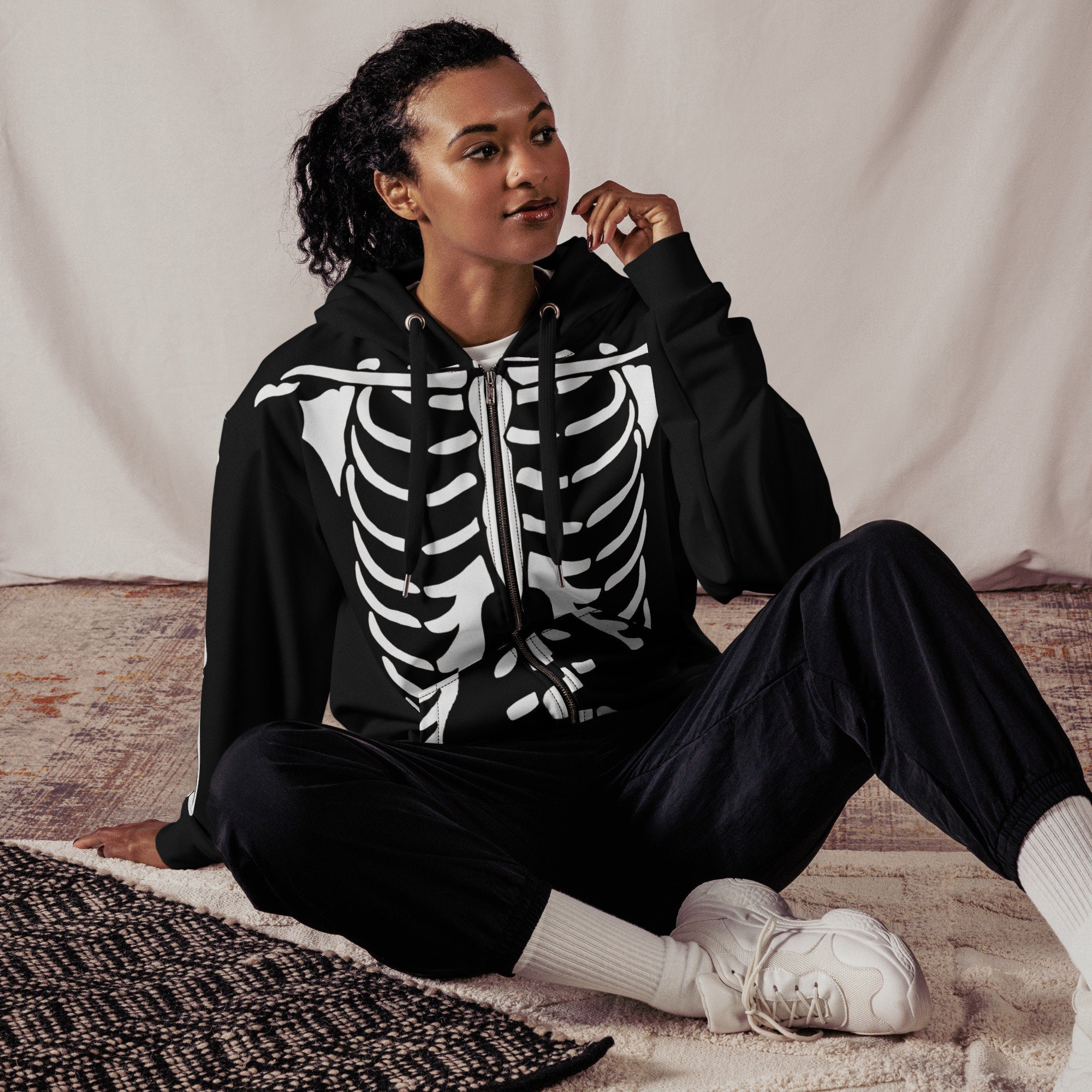 トップス Bone sweater by sojie M Mr Bones Unisex Zip Hoodie, Skeleton Print Full Zip Hoodie - Etsy
