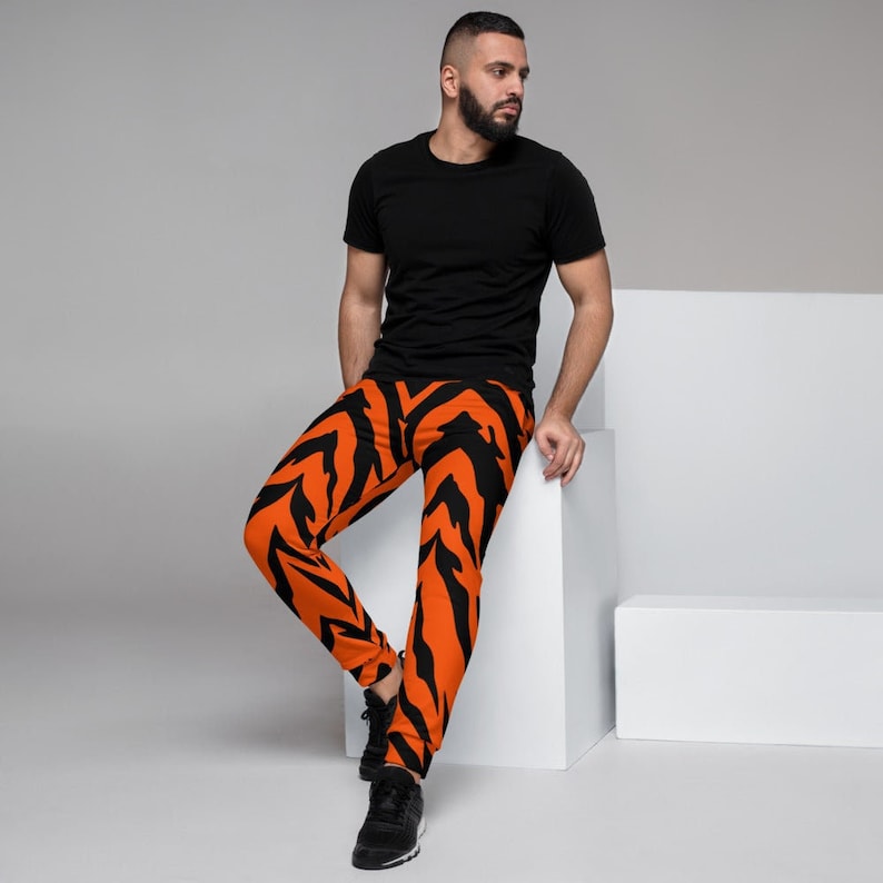 Pantalones deportivos ajustados con rayas de tigre de Bengala para hombre, pantalones deportivos Tiger imagen 1