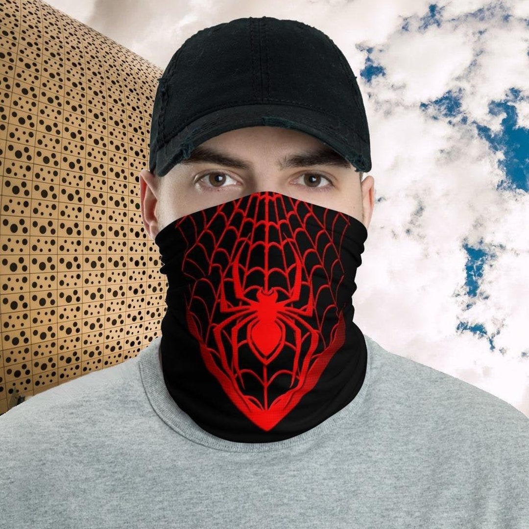 Red Spider Web Neck Gaiter, Cool Spider Face Mask, Spiderweb Face ...