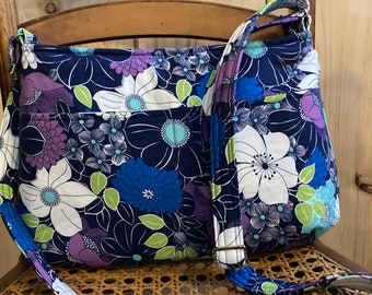 Floral Hobo Style Crossbody Handbag