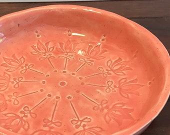 Handgemachte Keramikschale, Dekorative Schale, Servierschale, Obstschüssel, Schüssel mit Ornamenten, Bowl