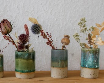 Vase Keramik, Blumenvase, Minivase, Trockenblumen, Boho Deko, Frühlingsdeko, Tischdeko
