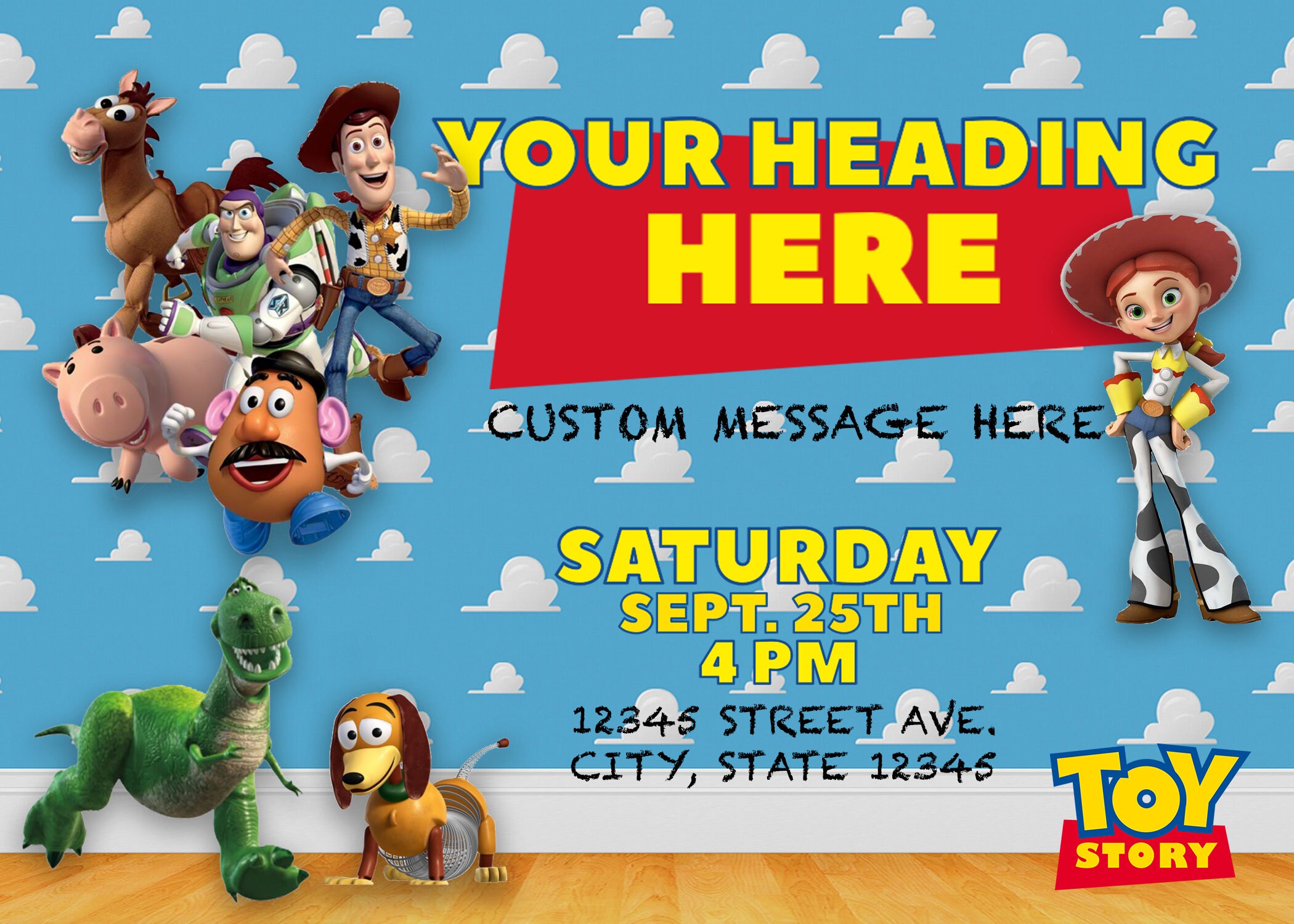Anniversaire Toy Story à Imprimer CUSTOM Toy Story Birthday Party Invite Custom Digital - Etsy Canada