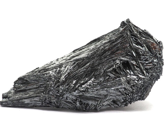 Stibine (Pyrolusite stibnite) 40mm x 20mm (13 grams). Excellent quality, pure energy. Ethically sourced, fair trade mineral. Morocco