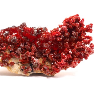 Pure Vanadinite 95mm x 40mm 92 grams. Extraordinary rare find! Beautiful quality. Pure, clean. Ethically sourced fair trade mineral.