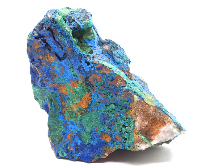 Malachite azurite quartz 100mm x 65mm (358 grams)