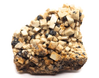 Orthoclase with andradite garnet 70 mm x 55 mm x 55 mm (195 grams)