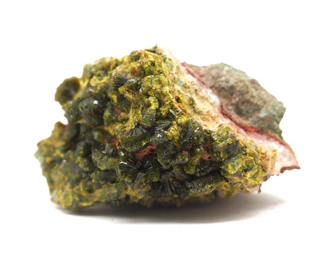 Epidote 45mm x 40mm (58 grams). Good quality. Ethically sourced and fair trade mineral. Special find. Pure energy