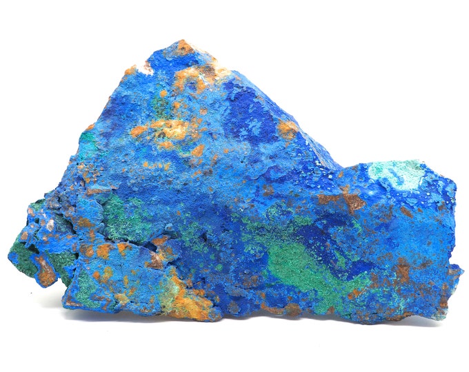 Azurite Malachite chrysocolla 170mm x 115mm (875 grams). Ethically sourced and fair trade mineral.