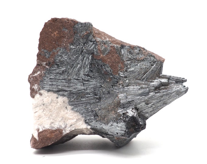 Stibine (Pyrolusite stibnite) 70mm x 65mm (210 grams) Fair trade crystals and minerals. Ethically sourced.