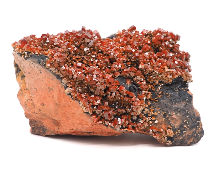 Vanadinite 95mm x 70mm (286 grams). Ethically sourced and fair trade mineral.