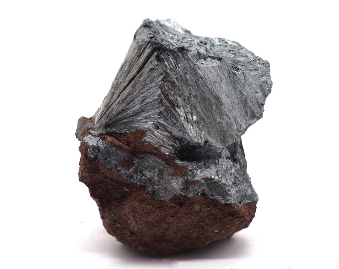 Stibine (Pyrolusite stibnite) 60mm x 50mm (191gram) Good quality. Fair trade and ethically sourced. Direct from the miner. Pure energy