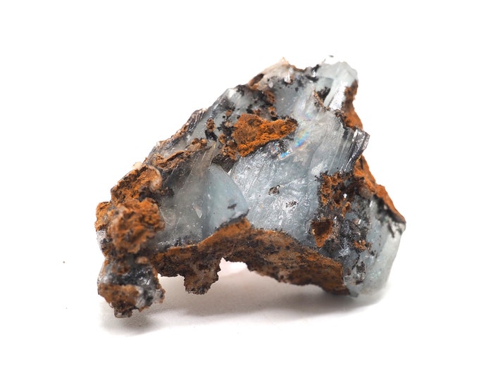 Clear blue barite 40mm x 25mm (18 grams). Ethically sourced and fair trade mineral.