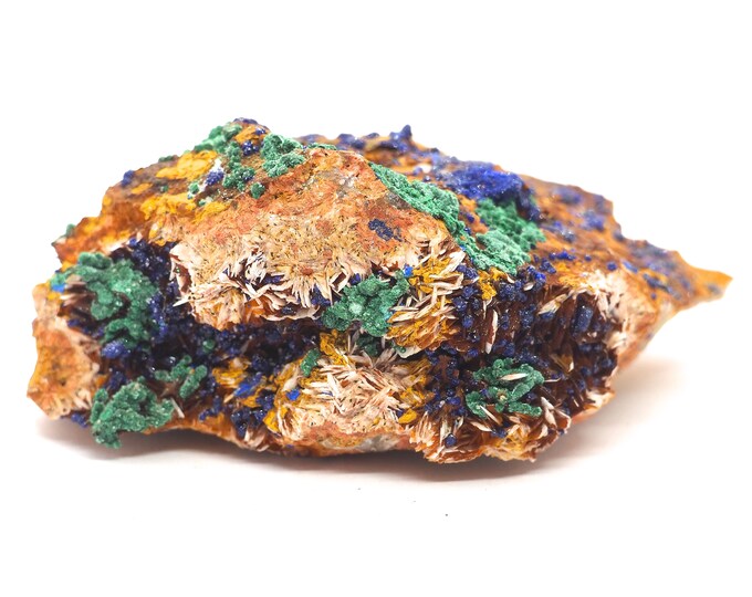 Azurite malachite barite and quartz 85mm x 50mm (184 grams)