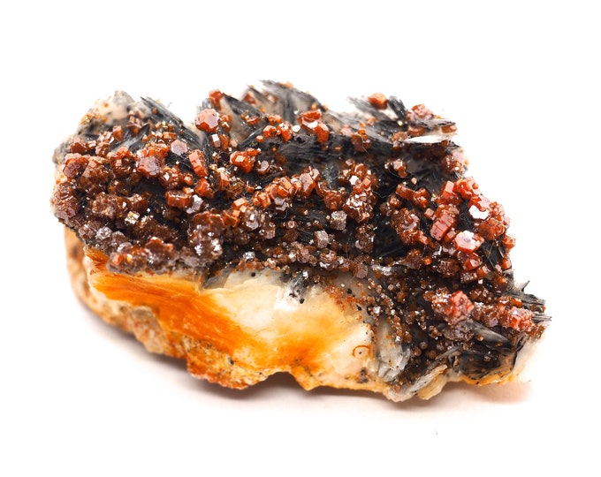Vanadinite crystals on barite 60mm x 30mm (90 grams)