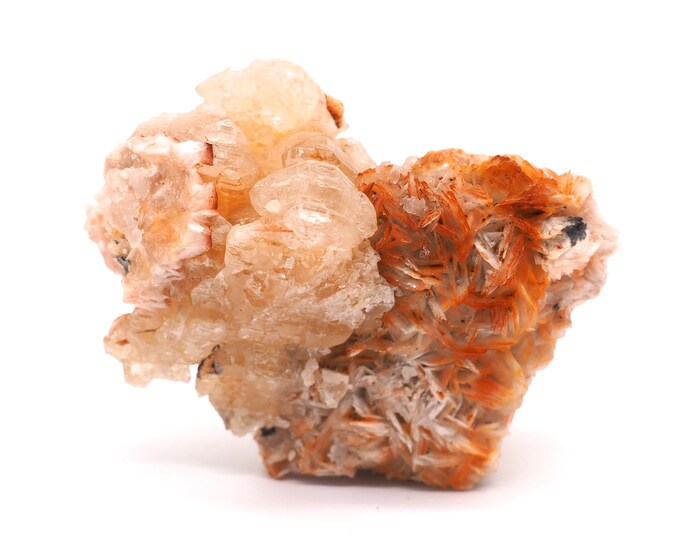 Cerussite and barite 65 mm x 50 mm - 211 grams Ethically sourced and fair trade mineral.