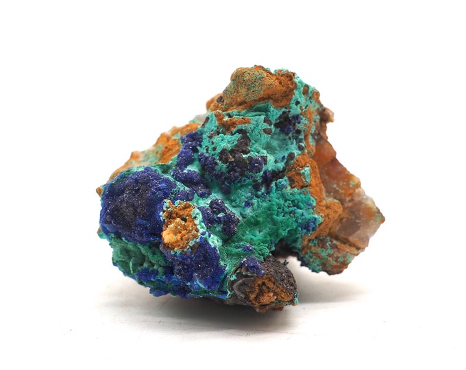 Azurite crystals Malachite chrysocolla 40mm x 30mm (30 grams). Ethically sourced and fair trade mineral.