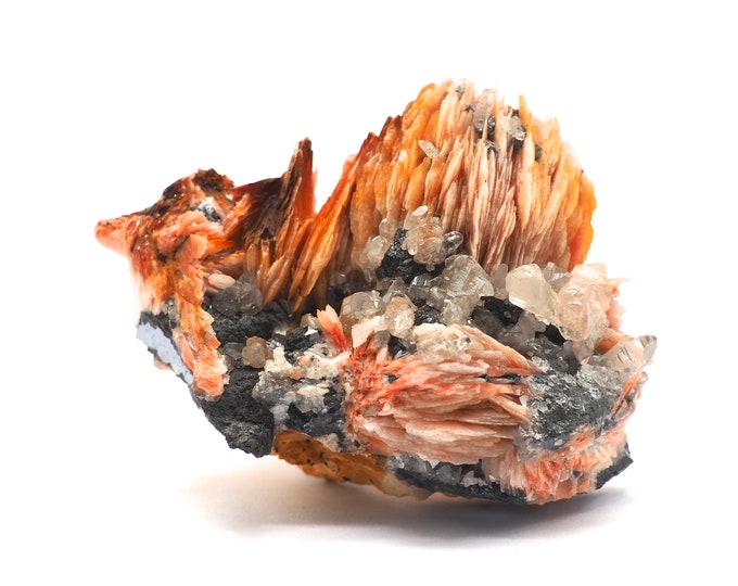 Cerussite Barite Galenite 65mm x 45mm - 118 grams. Ethically sourced and fair trade mineral. Good quality. Special colours.