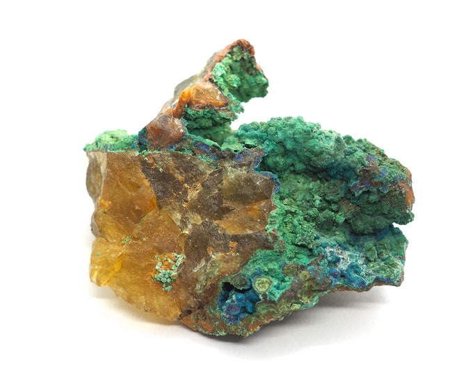 Malachite fluorite chrysocolla 65mm x 55mm (100 grams)