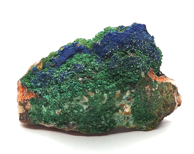 Malachite azurite on quartz 90mm x 55mm (278 grams)