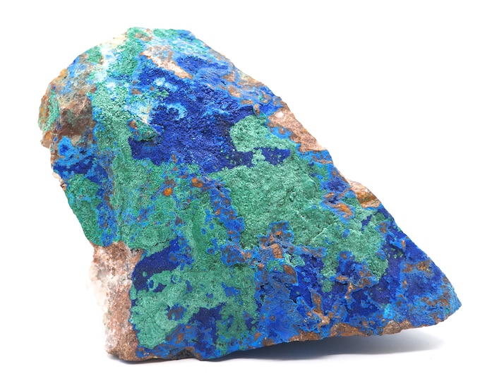Malachite Azurite quartz 180mm x 110mm (1761 grams). Ethically sourced and fair trade mineral.