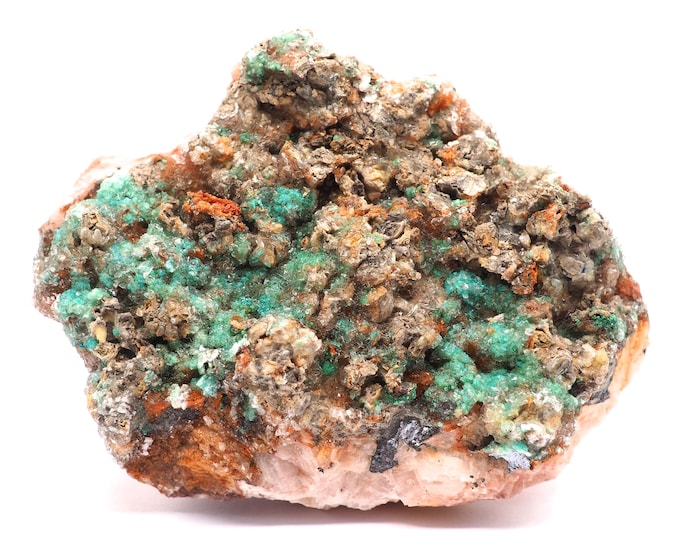 Rosasite Dolomite 110mm x 80mm - 428 grams. Ethically sourced and fair trade mineral. Dolomite Malachite from Morocco. Pure quality.