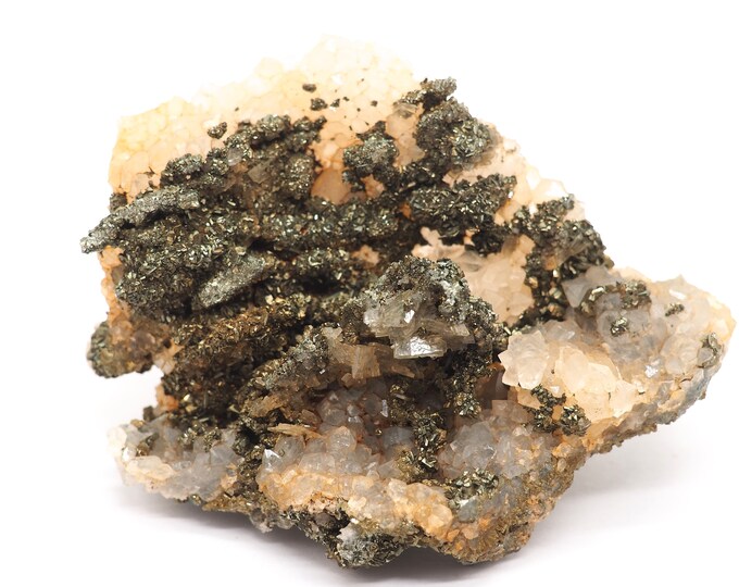 Pyrite calcite quartz and barite 85mm x 65mm (125 grams)