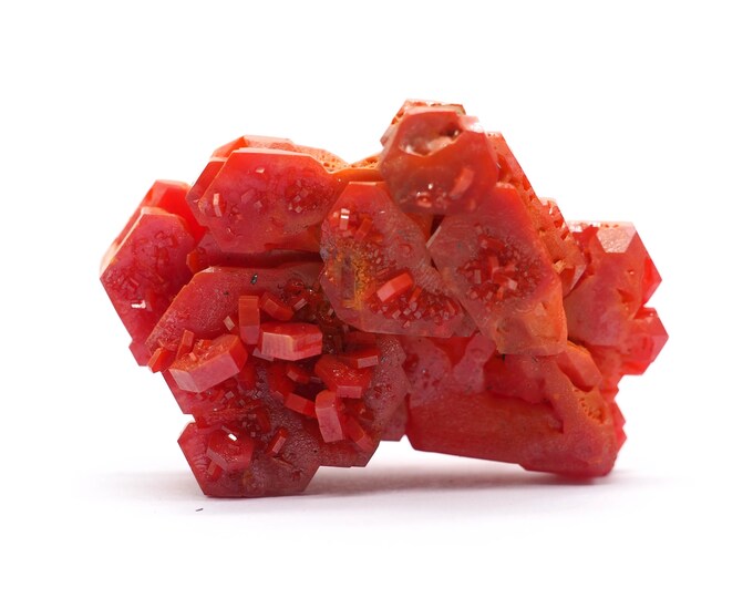 Pure Vanadinite 45mm x 30mm (40gram). Pure red Vanadinite. Special find. Ethically sourced fair trade mineral. Morocco Mibladen.