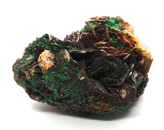 Malachite on barite 70mm x 60mm (235 grams)
