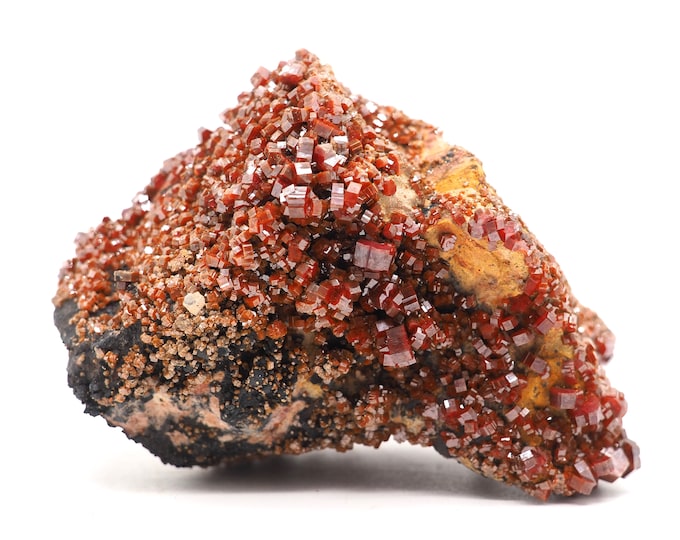 Vanadinite 70mm x 70mm (309 grams). Ethically sourced and fair trade mineral.