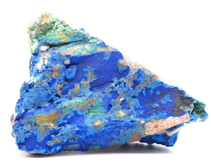 Azurite Malachite chrysocolla barite quartz 160mm x 105mm (1431 grams). Ethically sourced and fair trade mineral.