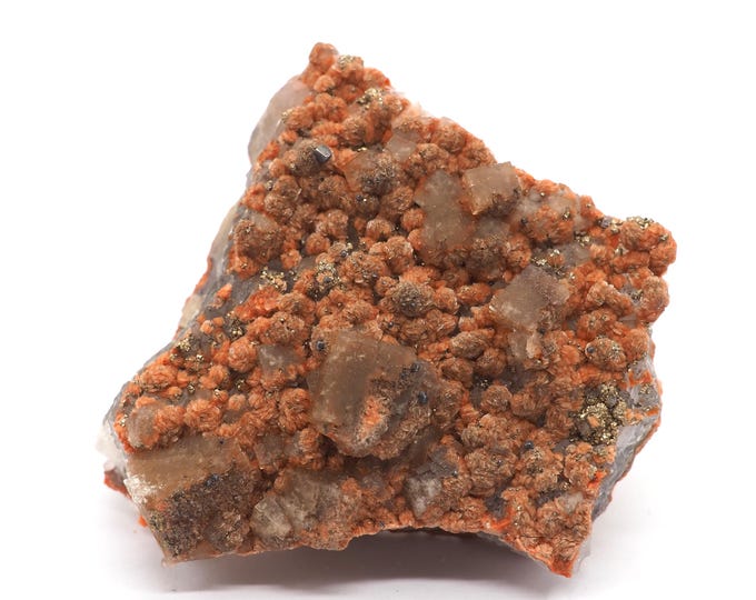 Fluorite Pyrite Barite 60mm x 55mm 117 gr. Special find. Combination minerals. Fluorite cubes. Ethically sourced fair trade mineral.