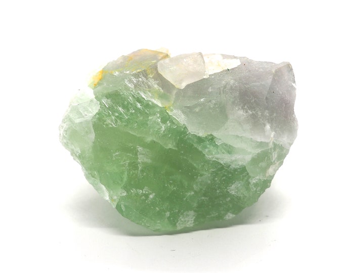 Green turquoise fluorite with quartz 60mm x 55mm (191gram)