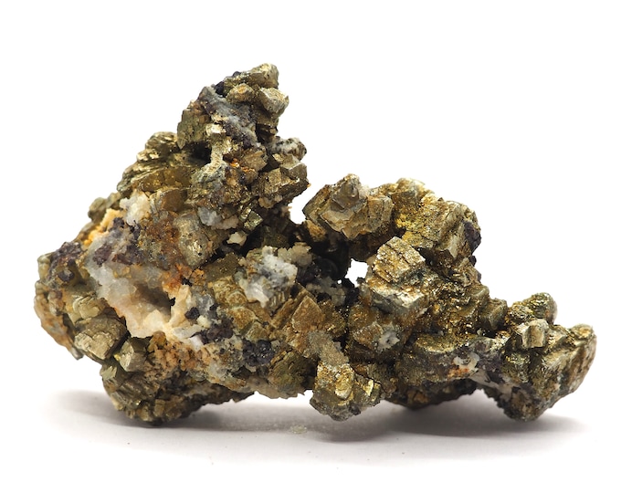 Pyrite with quartz 85mm x 60mm (209 grams) Ethically sourced and fair trade mineral.