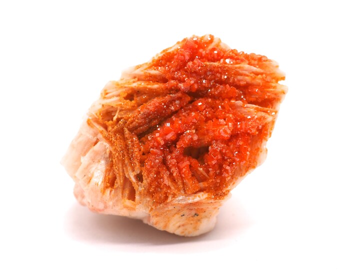 Vanadinite Barite 45mm x 35mm (93 grams) Ethically sourced and fair trade mineral.